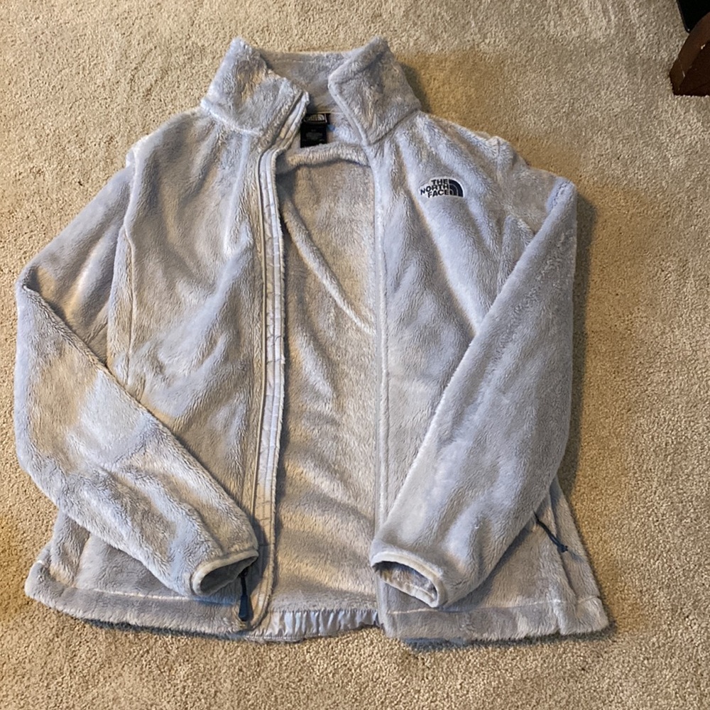 The North Face light blue zip up jacket
